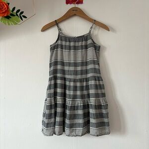 EUC GAP kids sz 8 cotton twirl tiered summer dress charcoal cream lined